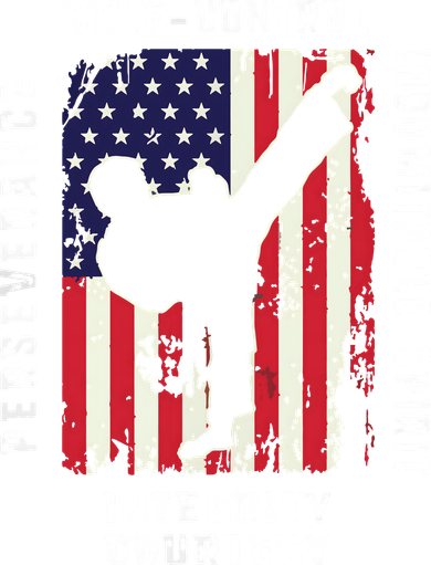 Cool American Flag Taekwondo Gift | Tae Kwon Do Martial Arts Kids T-Shirt