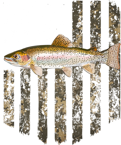 Camo American Flag Rainbow Trout Fishing 4th Of July Cute Gift Women's Sweatshirt