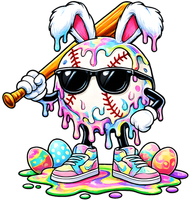 Cool Baseball Drip Bunny Rabbit Easter Tote Bag