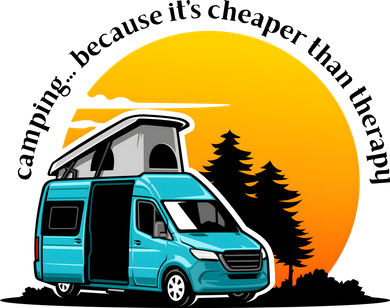 Camping Because It's Cheaper Than Therapy Golf Towel