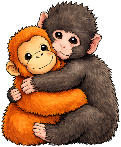 Cute Baby Monkey Punch Plush Hugging Backpack