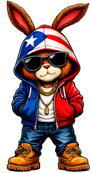 Cool Bunny Puerto Rican Flag Vibes Boricua  Sweatshirt