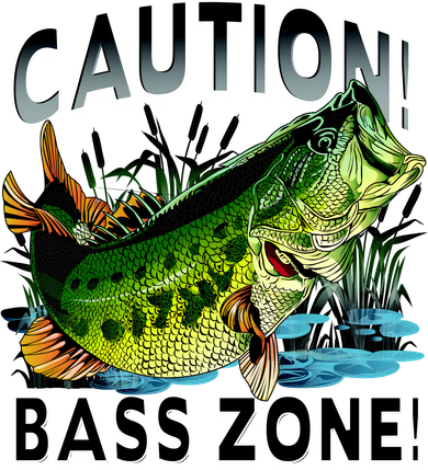 Caution Bass Zone Funny Fishing Kids Sweatshirt