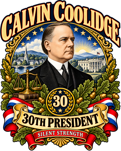 Calvin Coolidge 30th President Silent Strength Kids T-Shirt