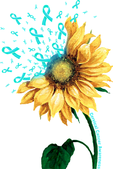 CERVICAL CANCER AWARENESS Sunflower Teal Ribbon Fighter Kids T-Shirt