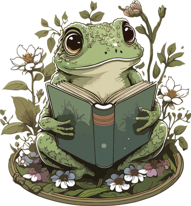 Cute Cottagecore Floral Frog Aesthetic Women Graphic Button