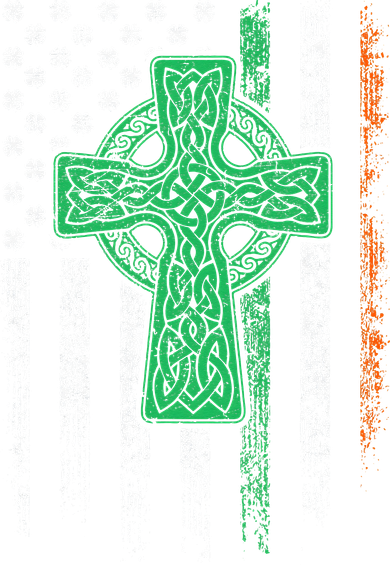 Celtic Cross Irish American Flag St. Patrick's Day Ireland Toddler Long Sleeve