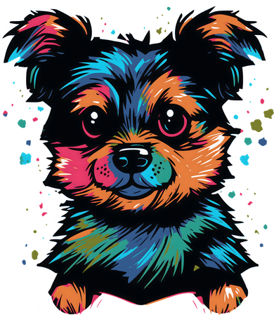 Cute Colorful Yorkshire Terrier Puppy Hat