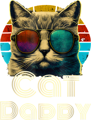 Cat Daddy, Retro Cat Dad, 80s, 90s, Vintage Coaster