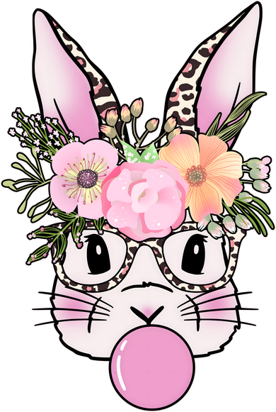Cute Easter Bunny With Flower Crown And Bubblegum Kids Hoodie
