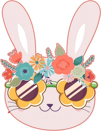 Cute Easter Bunny With Flower Crown And Sunglasses Kids Hoodie