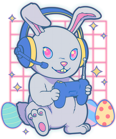 Cute Easter Bunny Rabbit Gamer Kids Hoodie