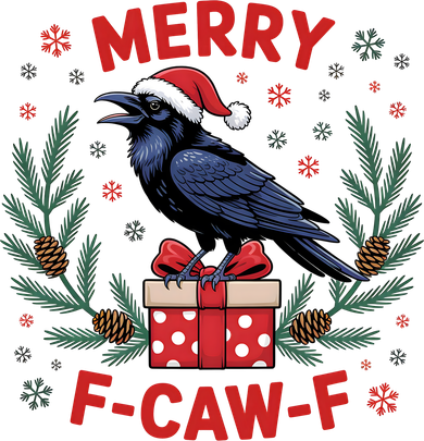 Christmas F-Caw-F Funny Raven XMas Kids T-Shirt