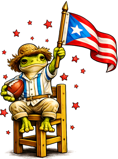 Coquí Frog Football Fan Puerto Rico Flag Tote Bag