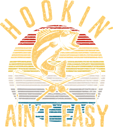 Cute Funny Fishing Vintage Hookin Aint Easy Fisherman Gift Women's Hoodie