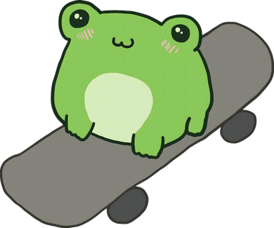 Cute Frog On Skateboard Kawaii Aesthetic Frog Tote Bag