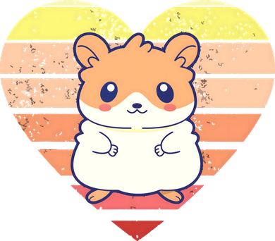 Cute Hamster Design Retro Heart Shape Vintage Women's Tank Top