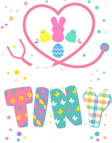 Cute Happy Easter Team Tiny Peeps Nurse Doctor Stethoscope Polo