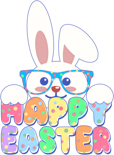 Cute Happy Easter Bunny Rabbit With Glasses Polo