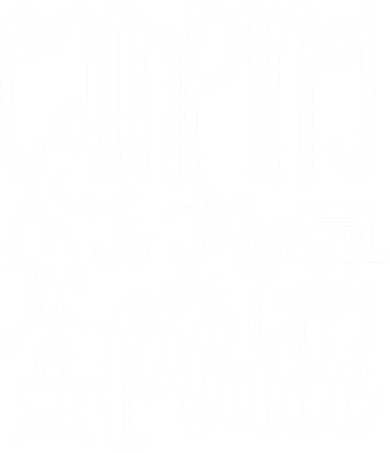 Camping Is My Happy Place Funny Camping Kids T-Shirt