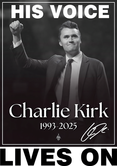 Charlie Kirk His Voice Lives ON Memorial Doggie Tank