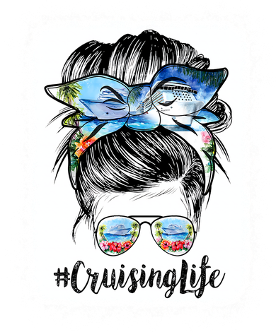 Cruising Life Cruise Messy Bun Hair Sunglasses Mom Great Gift Doggie Tank