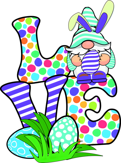 Cute Love Gnome Easter Egg Hunting Bunny Doggie Tank