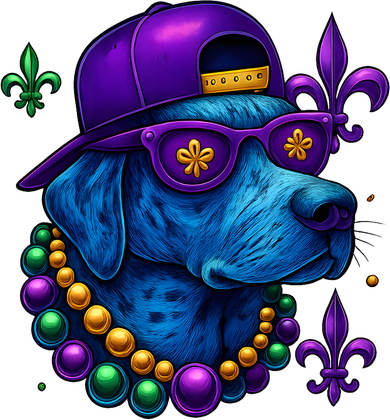 Cool Mardi Gras Purple Spade Dog Women's Hoodie