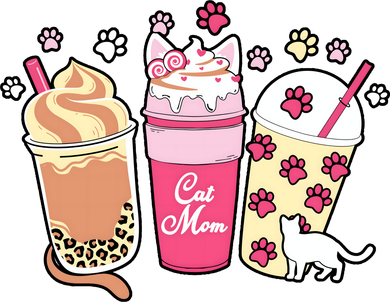 Cat Mom Paw Frappuccino Cute Kids Sweatshirt