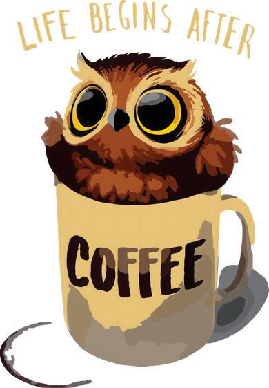 Cute Night Owl Coffee Backpack