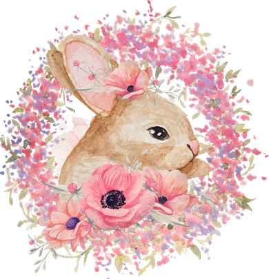 Cute Pink Floral Easter Bunny Kids Hoodie