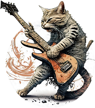 Cat Playing Guitar Rock Cat Heavy Metal Cat Music Cat Toddler Hoodie