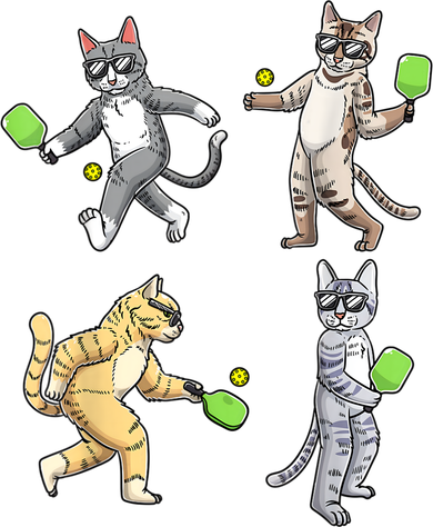 Cats Playing Pickleball Toddler Hoodie