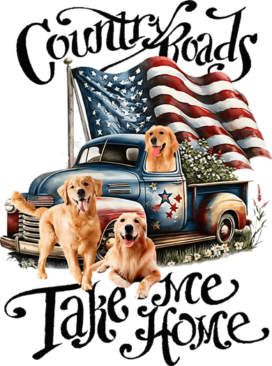 Country Roads Take Golden Retriever Home Kids Sweatshirt