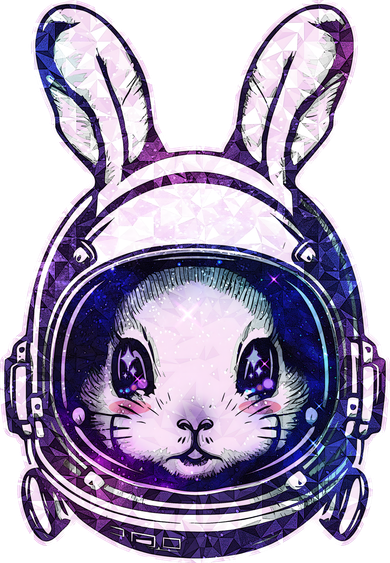 Cute Space Astronaut Bunny Rabbit Santa Hat