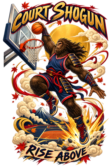 Court Shogun – Bigfoot Samurai Basketball Slam Dunk Women's Sweatshirt