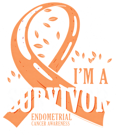 Cancer Survivor Peach Ribbon Endometrial Cancer Awareness Button