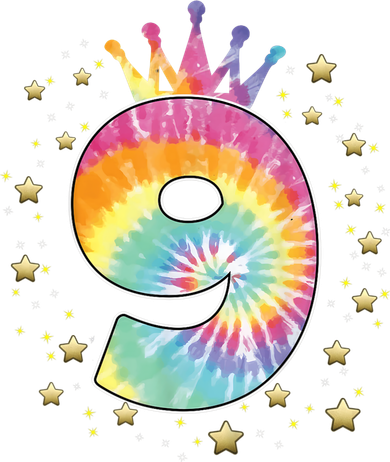 Colorful Tie Dye 9 Year Old Girl 9th Birthday Gifts Tote Bag