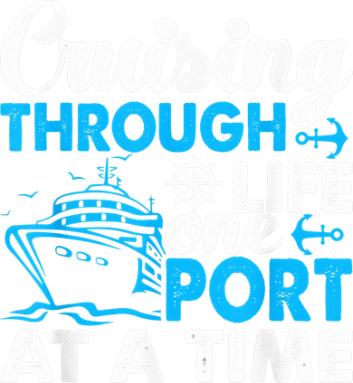 Cruising Through Life One Port at a Time Funny Cruise Kids Sweatshirt