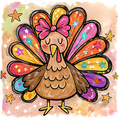 Cute Thanksgiving Turkey Colorful Portrait Kids Sweatshirt