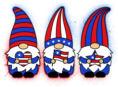 Cute USA American Flag Gnomes Button