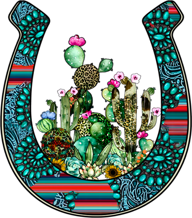 Country Western Cactus Sunflower Horseshoe Gift Women's Tank Top