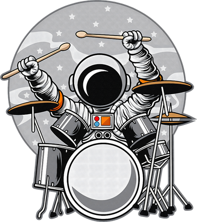 Drumming Astronaut Space Drummer Musician Rock Band Women's T-Shirt