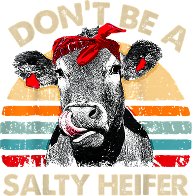 Don't Be a Salty Heifer Cute Highland Cow Lover Vintage Farm Women's Tank Top