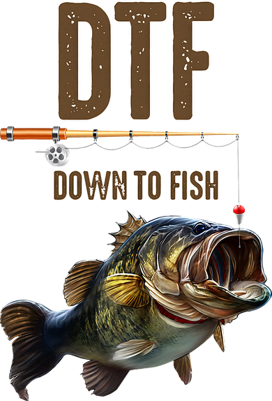 DTF Down To Fishing Adult Humor Funny Fisherman Kids Sweatshirt