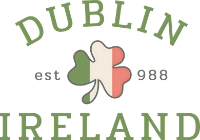 Dublin Est 988 Ireland Flag Shamrock Groovy St Patrick Day Kids Hoodie