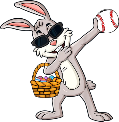 Dabbing Easter Bunny Gift Eggs Basket Baseball Gift Women's Sweatshirt