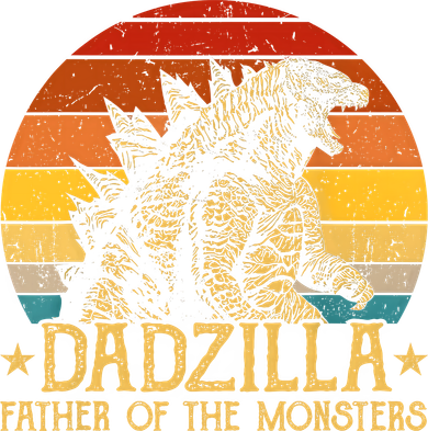 Dadzilla Father Of The Monsters Retro Vintage Sunset Coaster