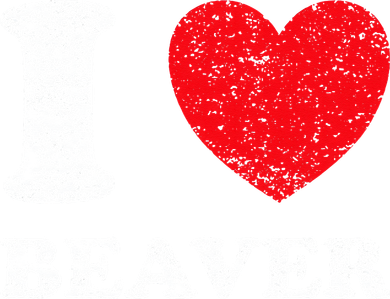 Distressed Grunge Worn Out Style I Love Beaver Women's V-Neck T-Shirt