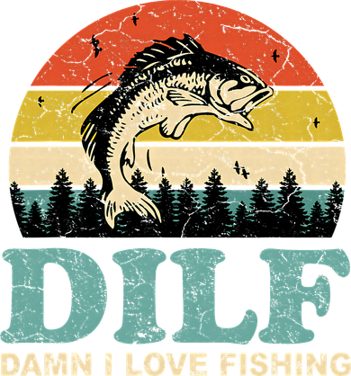 DILF-Damn I Love Fishing Funny Saying Fisher Kids Hoodie